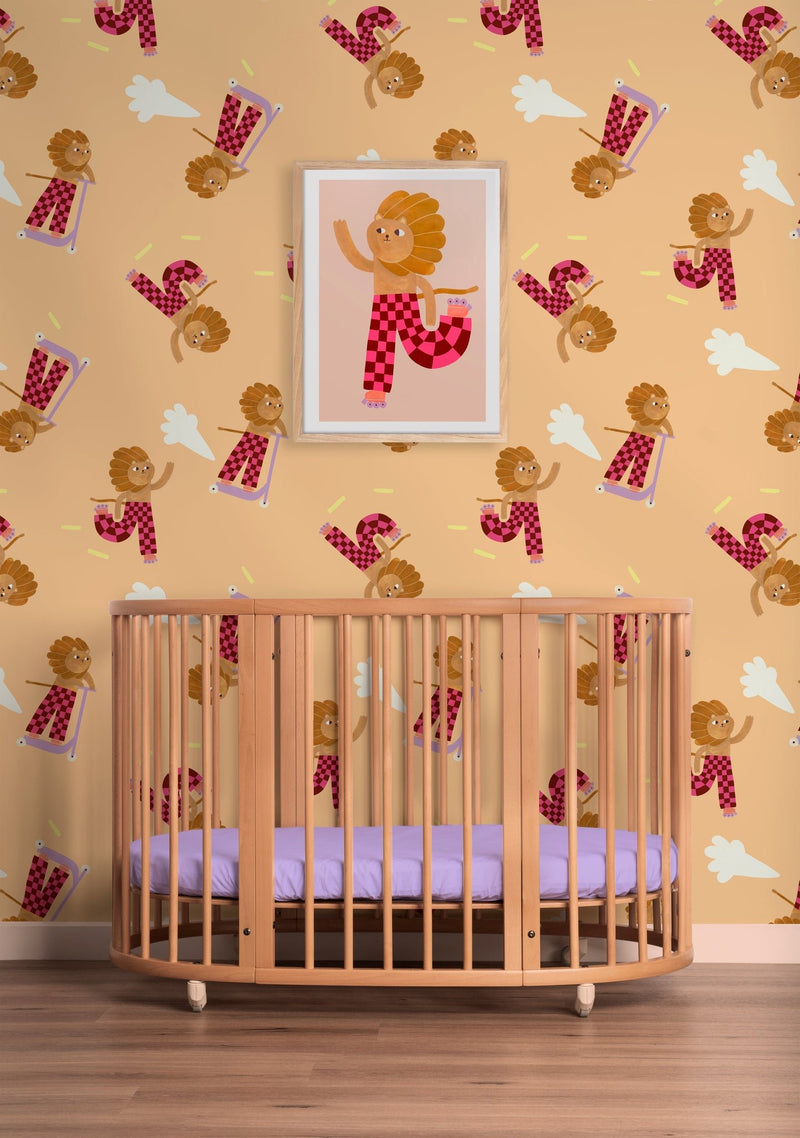 Tapetenbeispiel Meet me at the Wall – Skating Lion – Sweet – Aniek Bartels