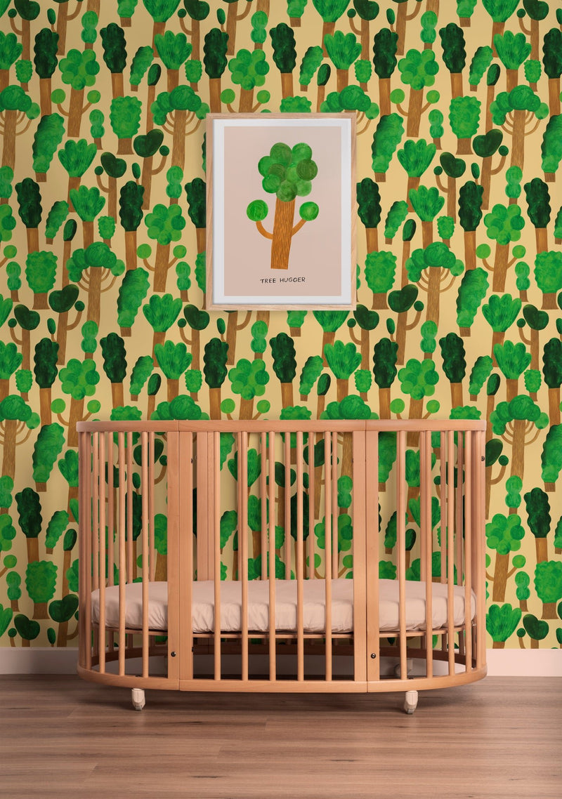 Wallpaper Meet me at the Wall - Trees - Butter Yellow - Aniek Bartels