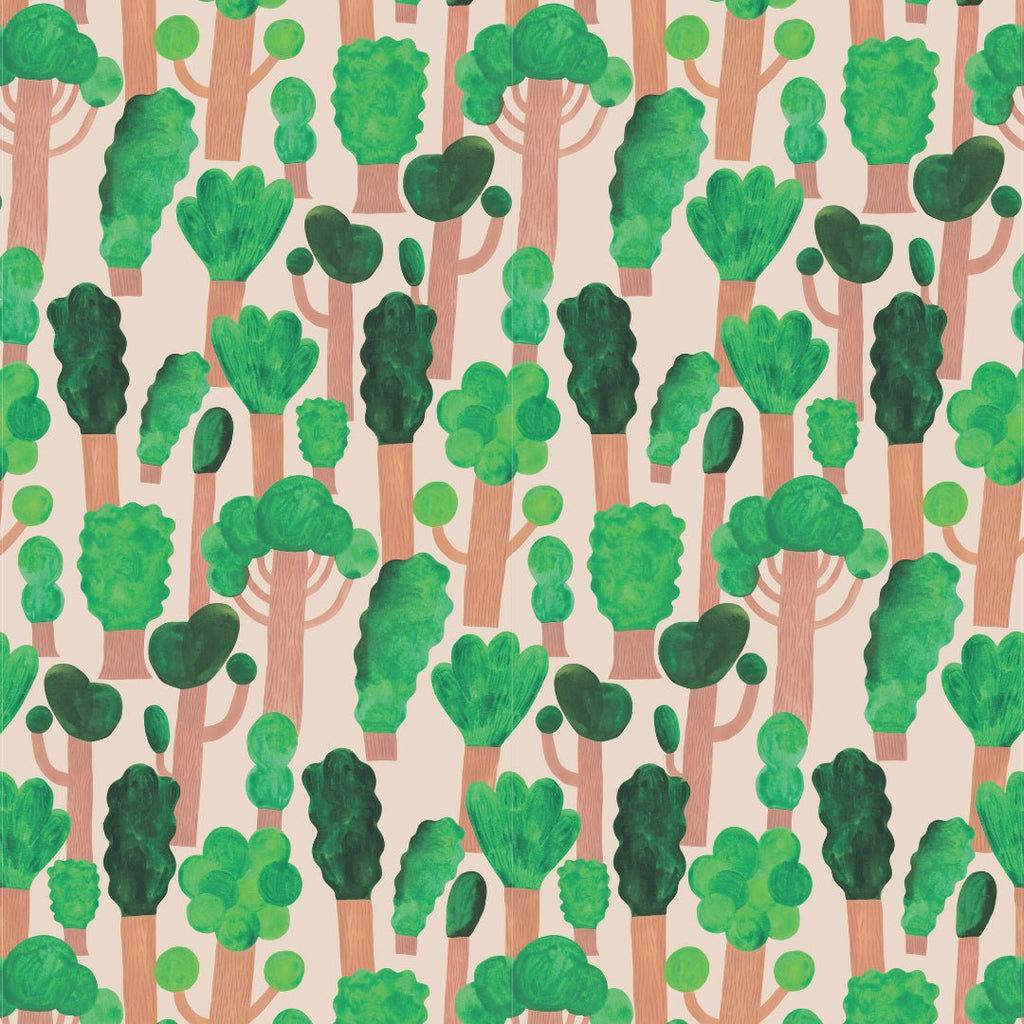 Wallpaper Meet Me at the Wall - Trees - Pale pink - Aniek Bartels