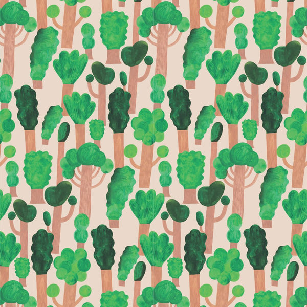 Wallpaper Meet Me at the Wall - Trees - Pale pink - Aniek Bartels