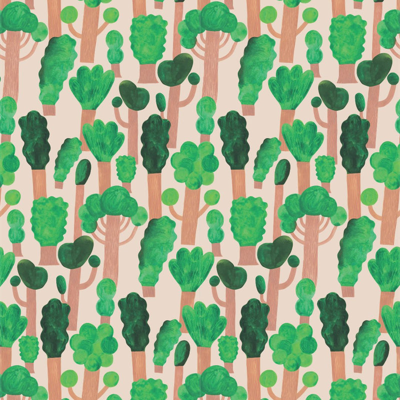 Wallpaper Meet Me at the Wall - Trees - Pale pink - Aniek Bartels
