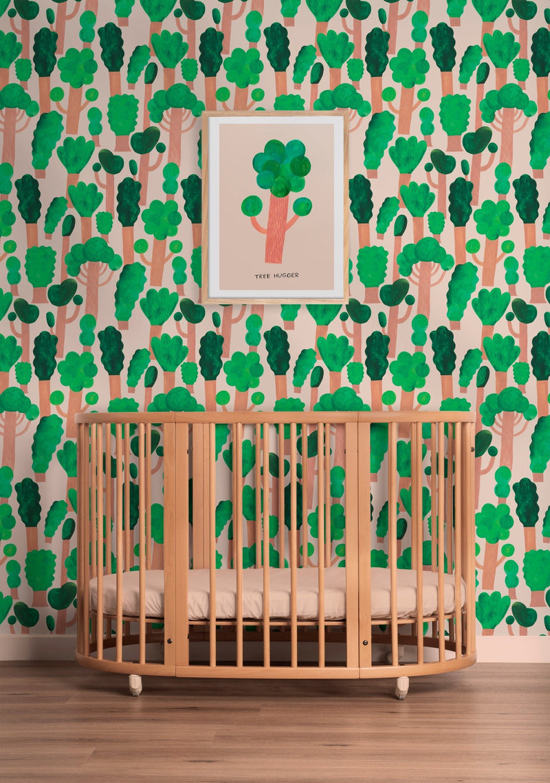 Wallpaper Meet Me at the Wall - Trees - Pale pink - Aniek Bartels