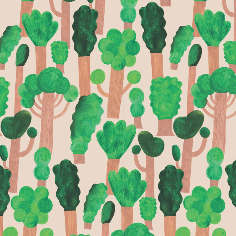 Wallpaper Meet Me at the Wall - Trees - Pale pink - Aniek Bartels
