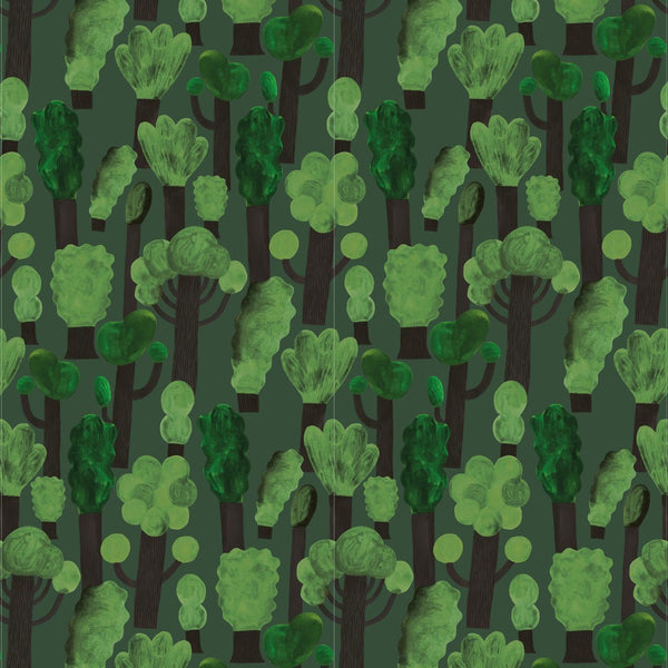 Wallpaper sample Meet Me at the Wall - Trees Dark - Aniek Bartels