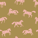 Behangstaal Meet me at the Wall - Magic Horses - Kaki - Joëlle Wehkamp