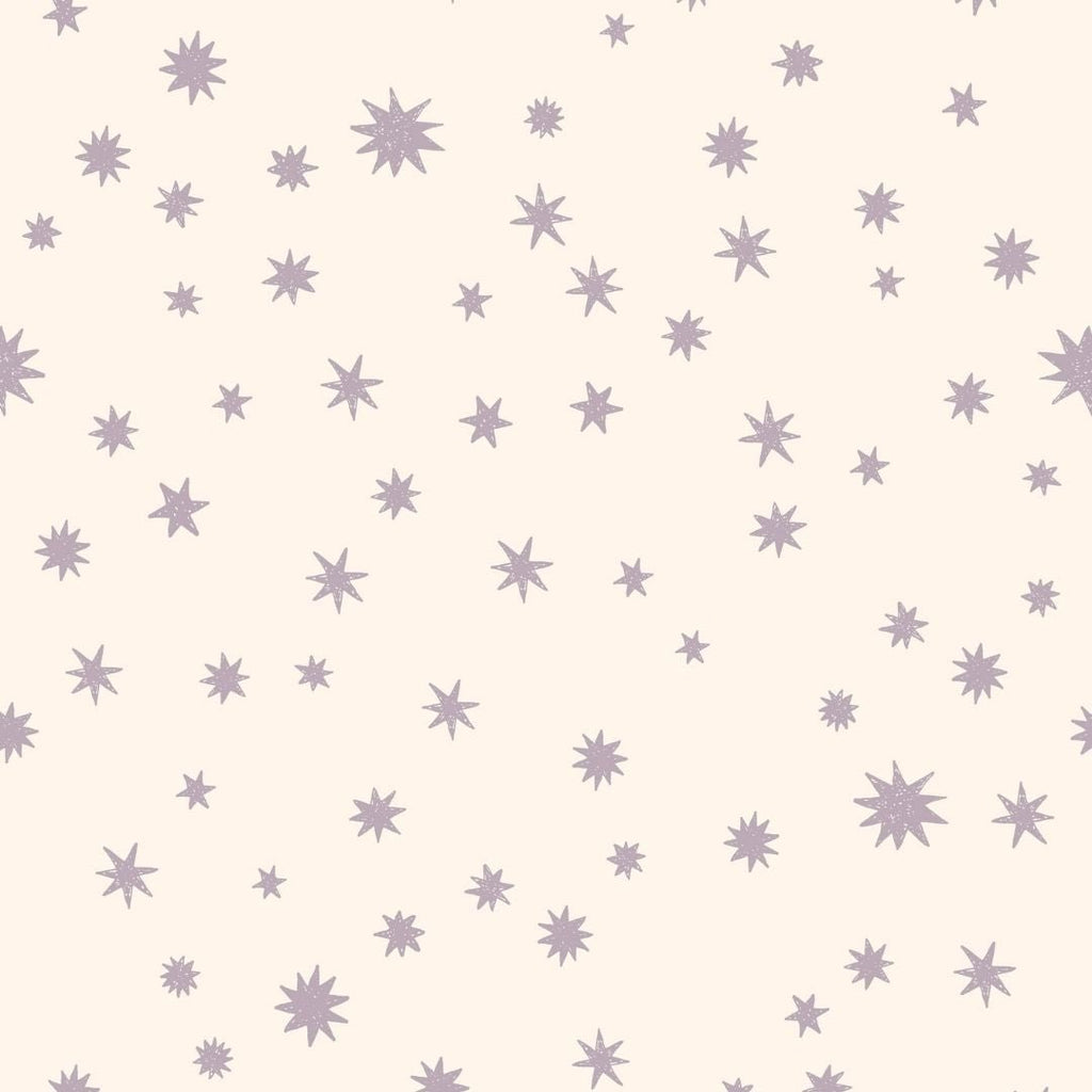 Wallpaper sample Meet me at the Wall - Starry Night - Cream & Lilac - Joëlle Wehkamp