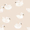 Échantillon de papier peint Meet me at the Wall - Cygnes - Beige - Joëlle Wehkamp