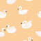 Échantillon de papier peint Rencontre-moi au mur - Cygnes - Bouton d'Or - Joëlle Wehkamp
