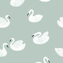 Wallpaper sample Meet me at the Wall - Swans Blue - Joëlle Wehkamp