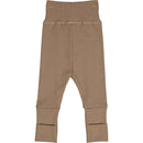 Müsli - Rib baby pants with folding feet - Walnut