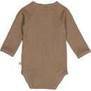 Müsli - Rib Overslag Body/ Romper - Walnut