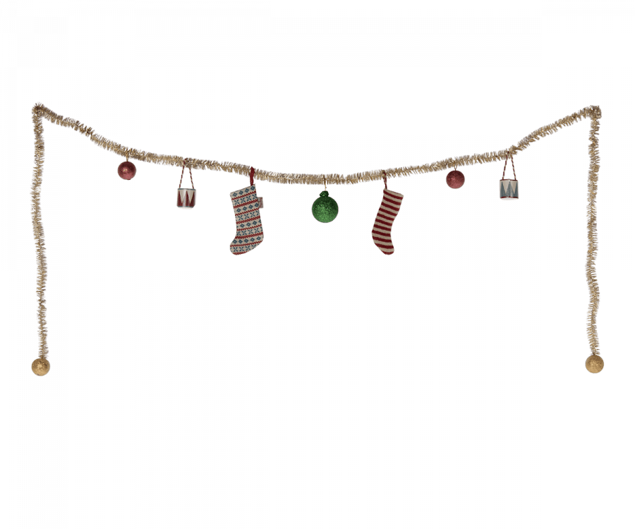 Maileg kerst slinger voor thuis groot goud