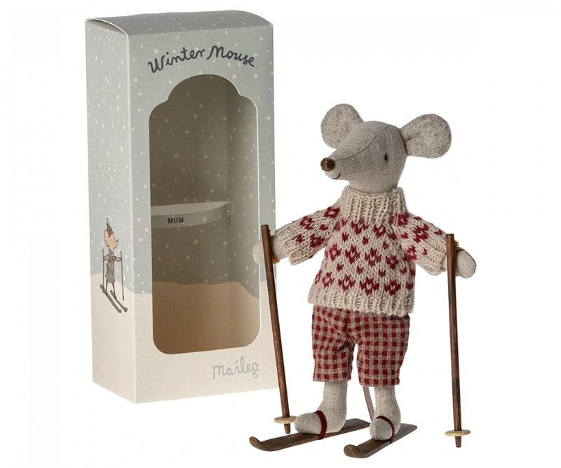 Maileg winter muis met ski set moeder muis 17-3306-00