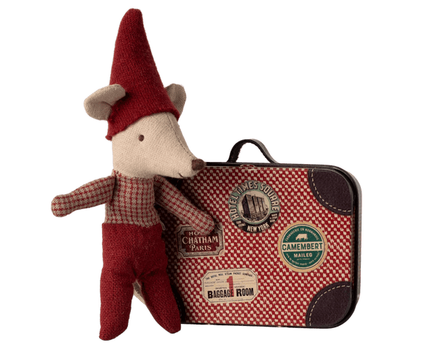 Maileg Christmas Mouse in suitcase - Baby mouse