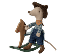 Maileg - Mouse da cowboy su cavallo a dondolo