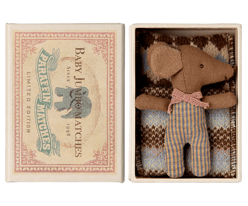 Maileg - Sleepy Wakey Baby Mouse in Matchbox - Rose