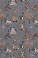 Majvillan behang voor de jongenskamer bosdieren blauw