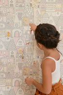 Majvillan behang voor de kinderkamer dollhouse poppenhuis print