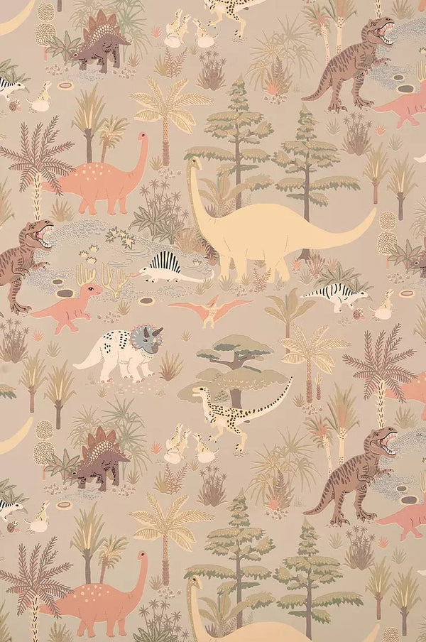 Wallpaper sample Majvillan - Dinosaur Vibes - Soft Green