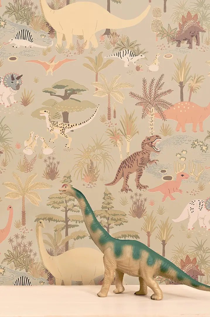 Majvillan Wallpaper - Dinosaur Vibes - Soft Green