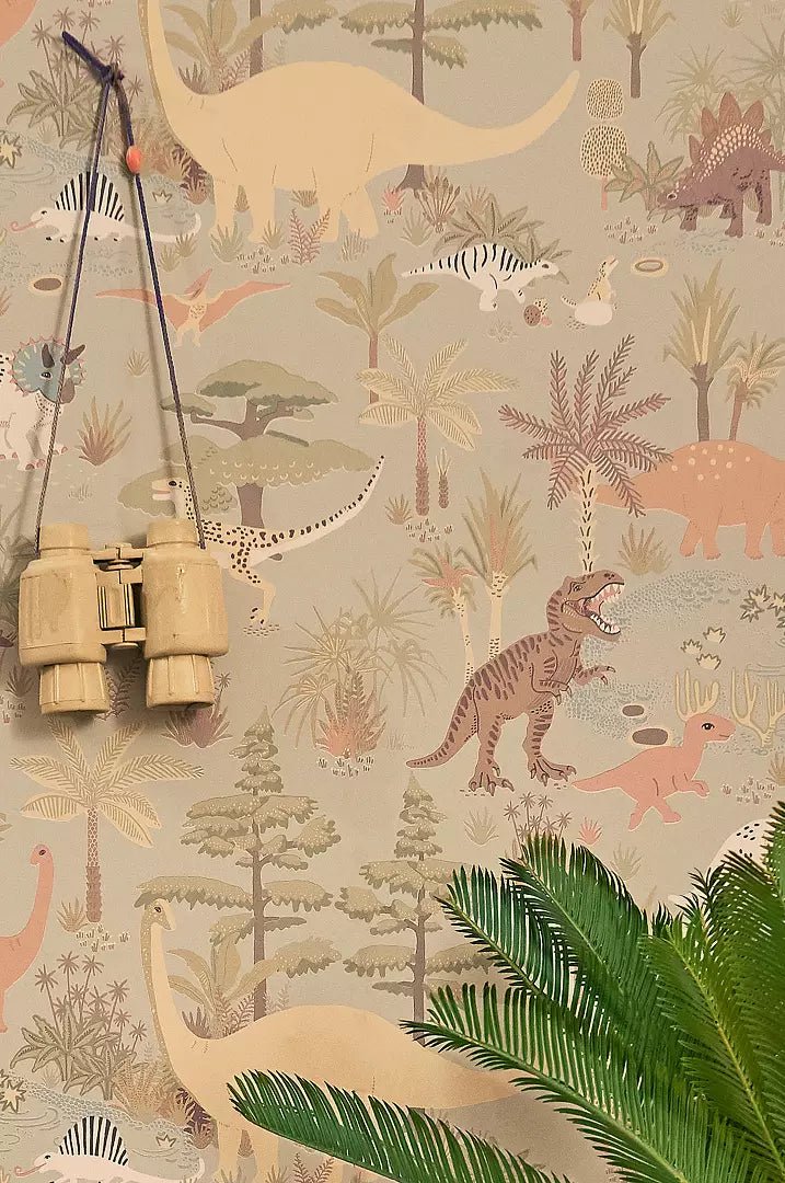 Majvillan Wallpaper - Dinosaur Vibes - Soft Green