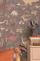 Majvillan Behang - Dinosaur Vibes - Evening Grey