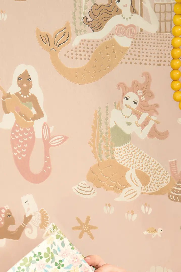 Majvillan Wallpaper - Mermaid Reef - Dusty Pink