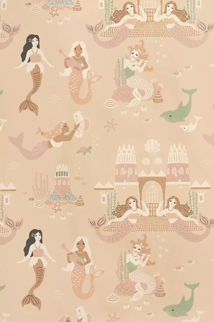 Tapetenmuster Majvillan – Mermaid Reef Ocean – Beige