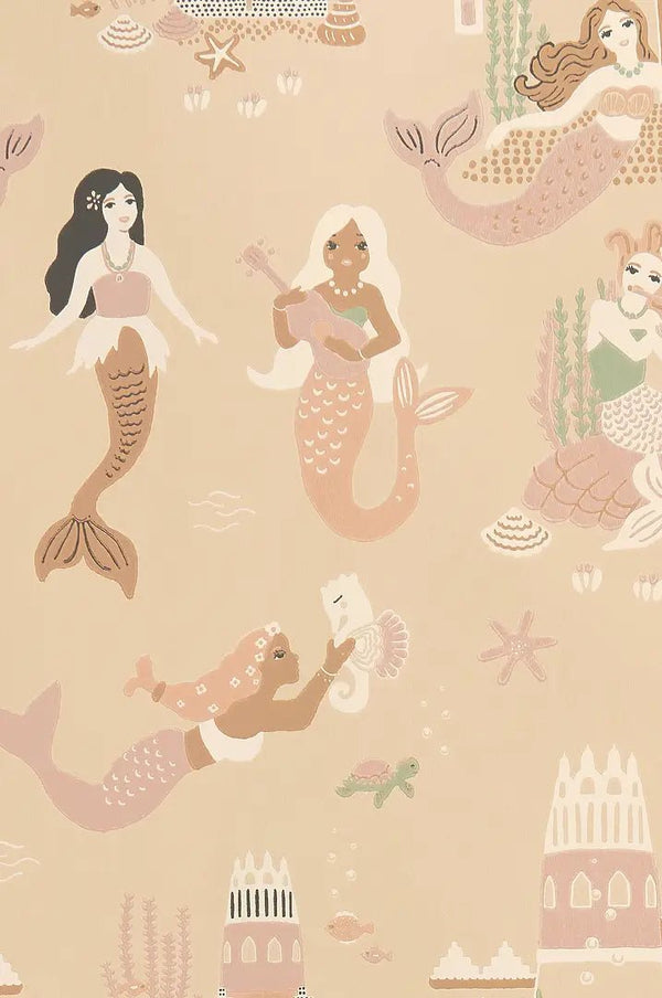 Majvillan Wallpaper - Mermaid Reef - Sandy Beige