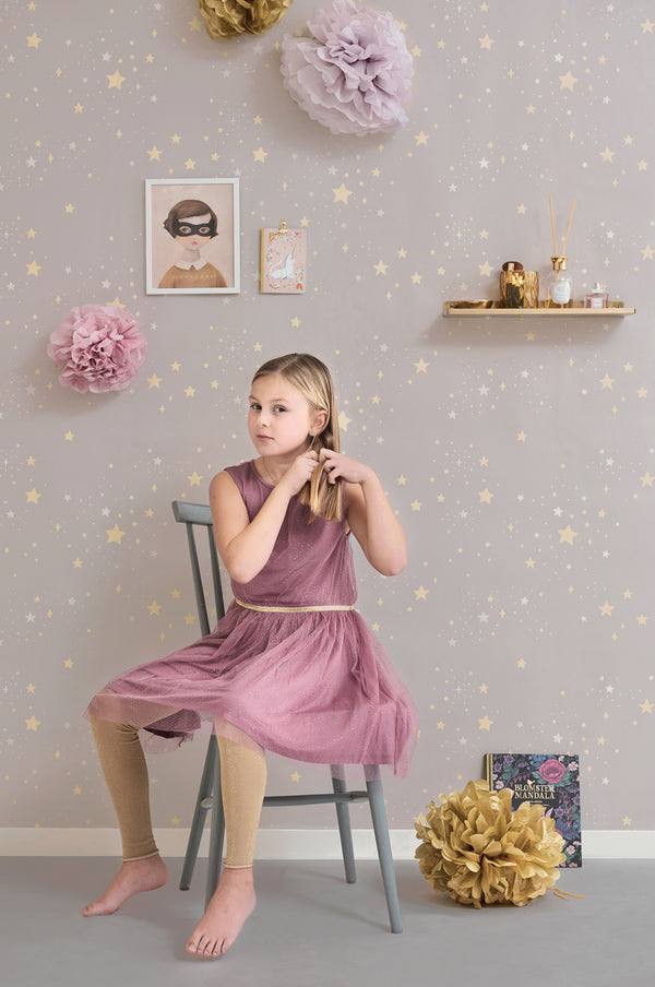 Majvillan Wallpaper - Twinkle - Dusty Lilac