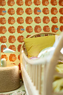 Wallpaper Meet me at the Wall - Lion head - Matcha - Aniek Bartels