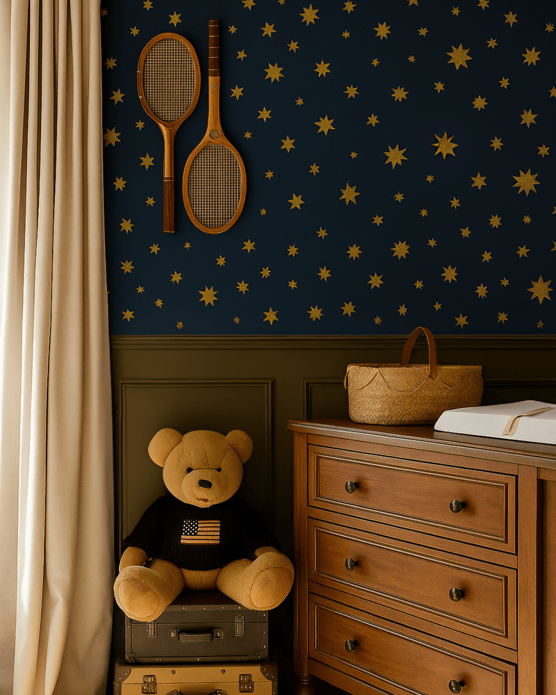 Behang Meet me at the Wall - Starry Night - Blauw - Joëlle Wehkamp