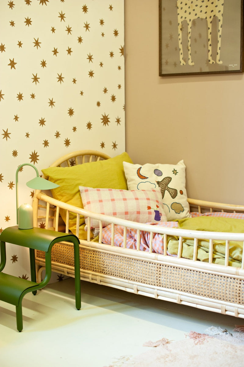 Behang Meet me at the Wall - Starry Night - Crème & Kaki - Joëlle Wehkamp