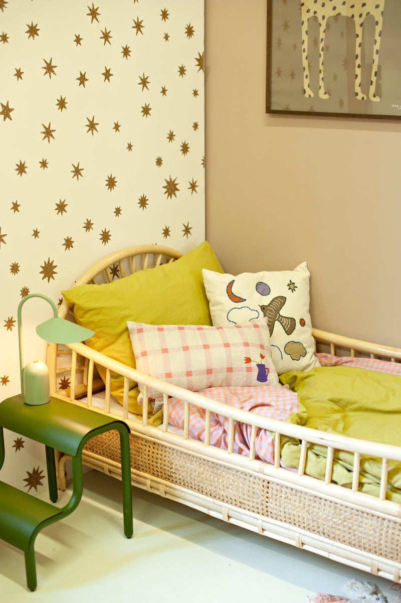 Behang Meet me at the Wall - Starry Night - Crème & Kaki - Joëlle Wehkamp