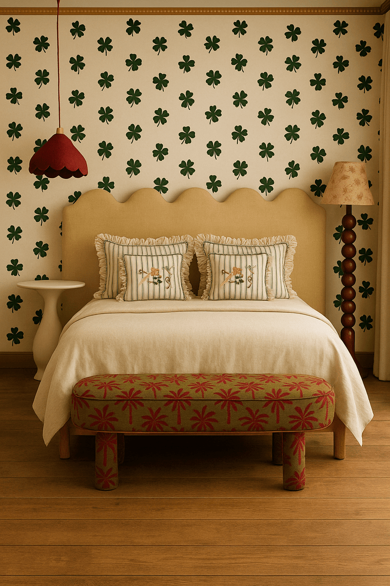 Behang Meet me at the Wall - Lucky Clover - Green - Joëlle Wehkamp