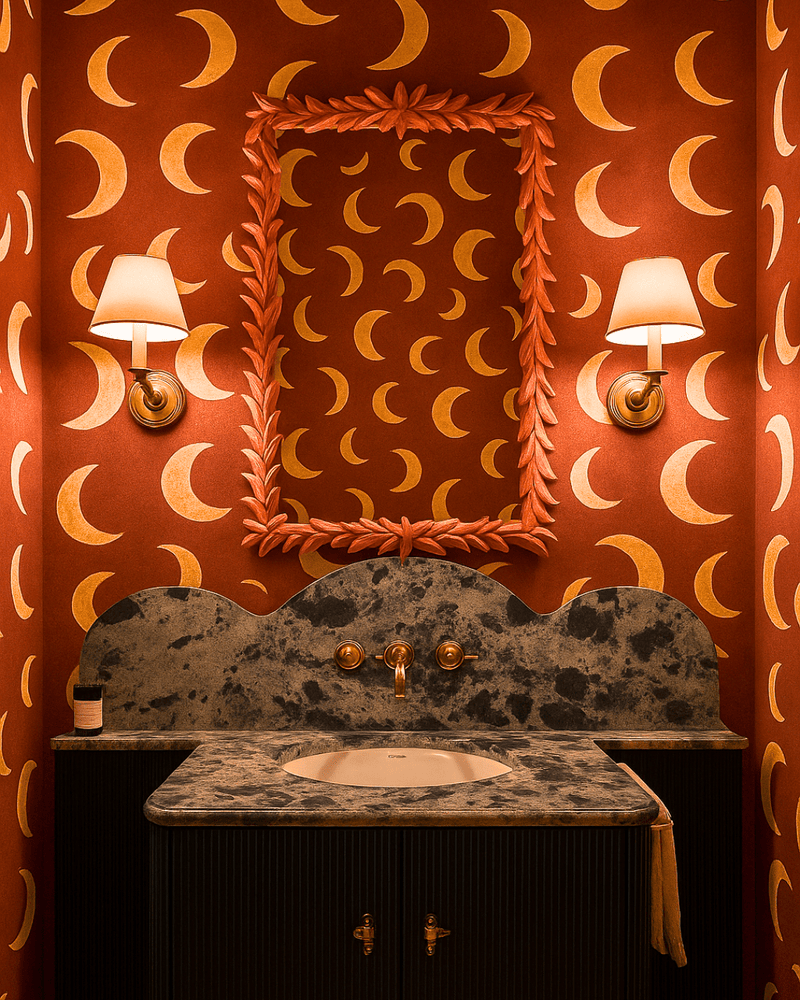 Behang Meet Me at the Wall - Moon Rhubarb - Aniek Bartels