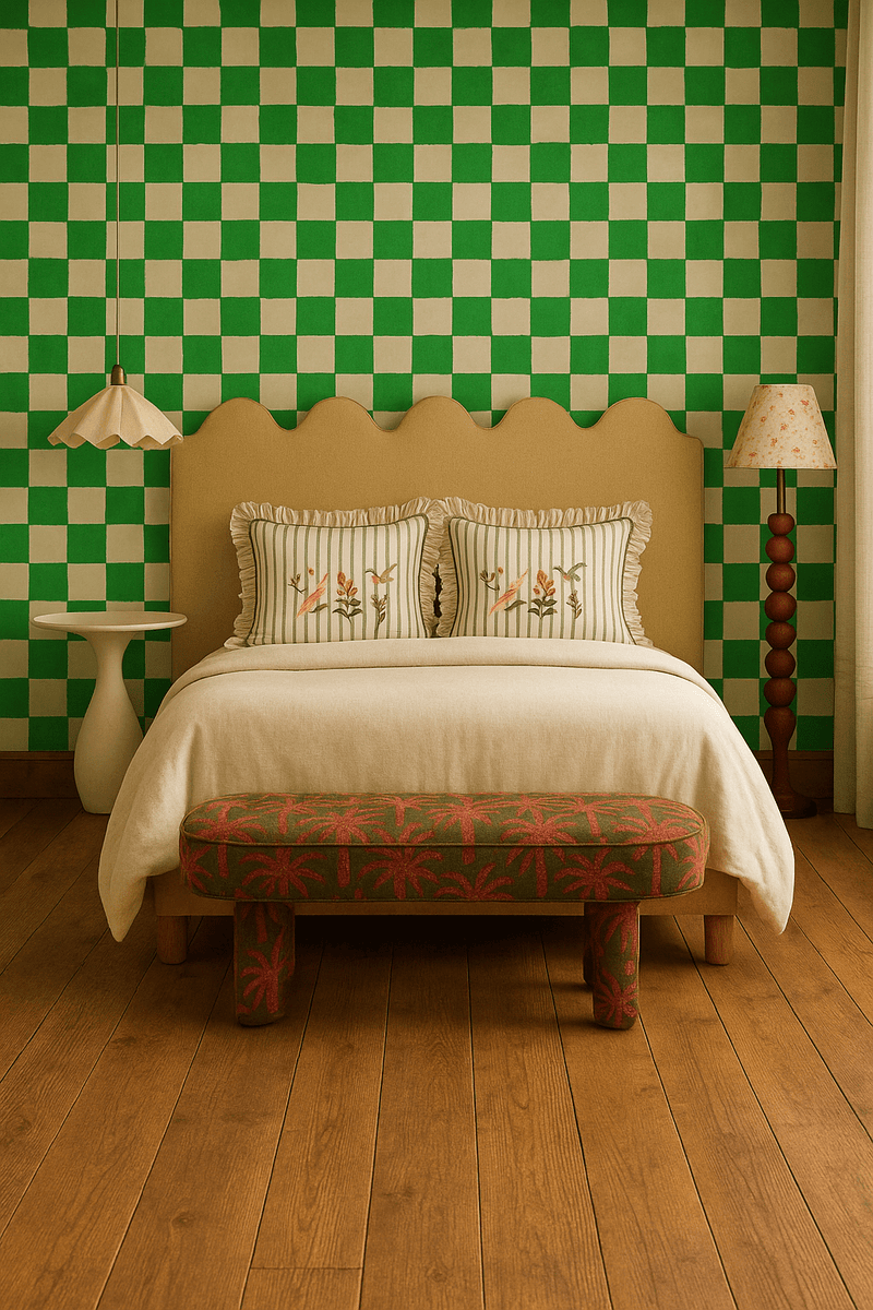 Wallpaper Meet me at the Wall - Square blocks green - Aniek Bartels