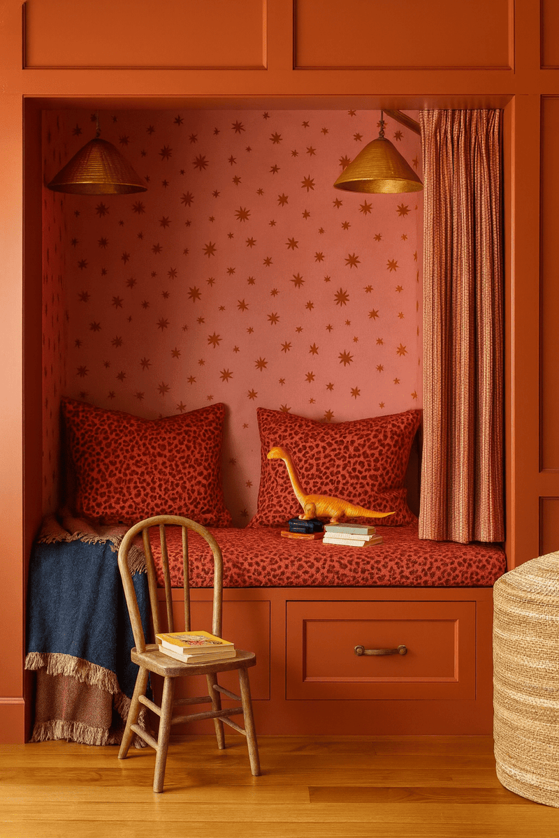 Behang Meet me at the Wall - Starry Night - Pink - Joëlle Wehkamp