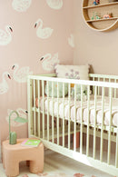 Wallpaper Meet me at the Wall - Swans - Soft pink - Joëlle Wehkamp