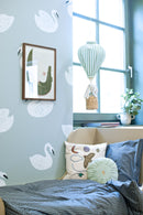 Behang Meet me at the Wall - Swans - Beige - Joëlle Wehkamp