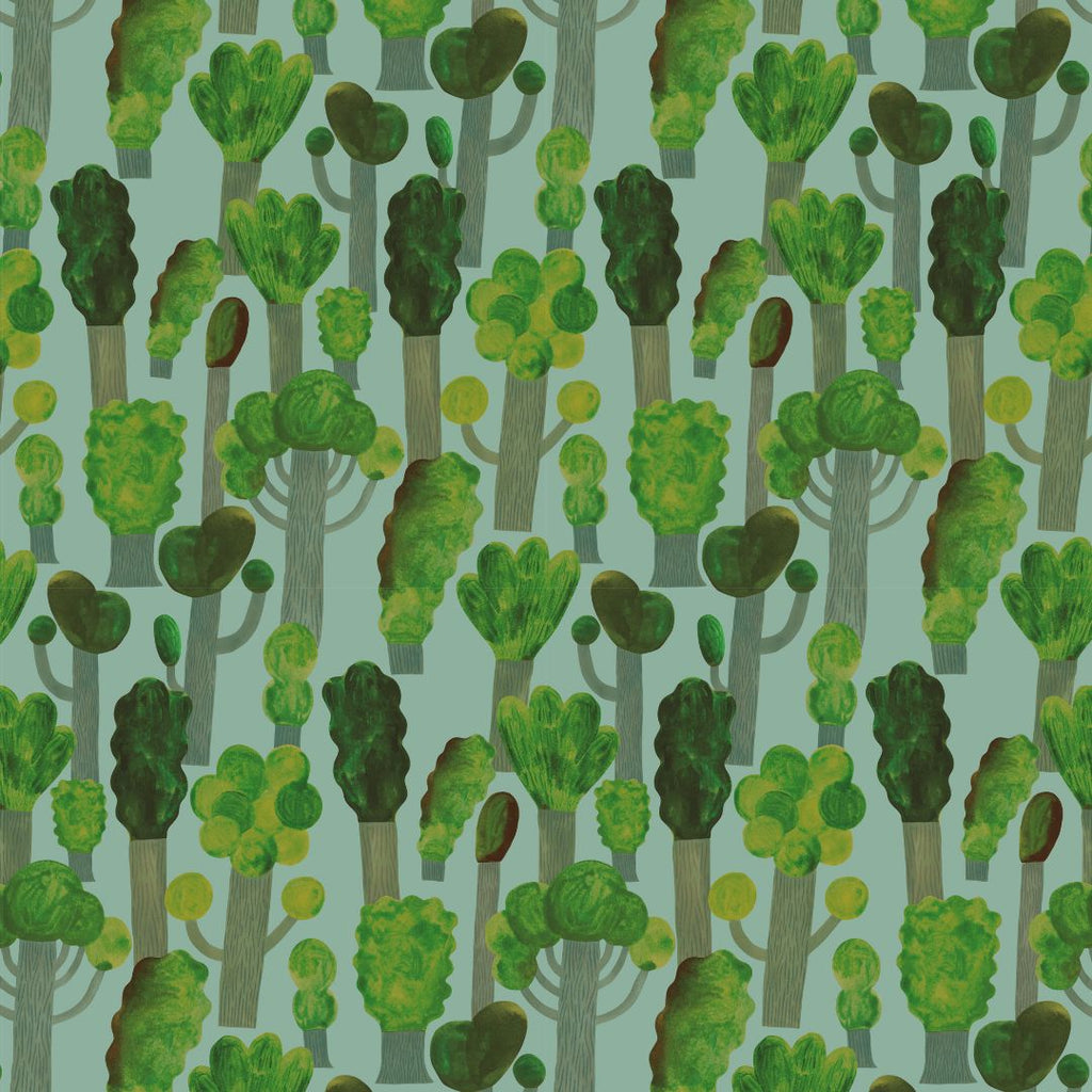 Wallpaper Meet me at the Wall - Trees - Sky Blue - Aniek Bartels