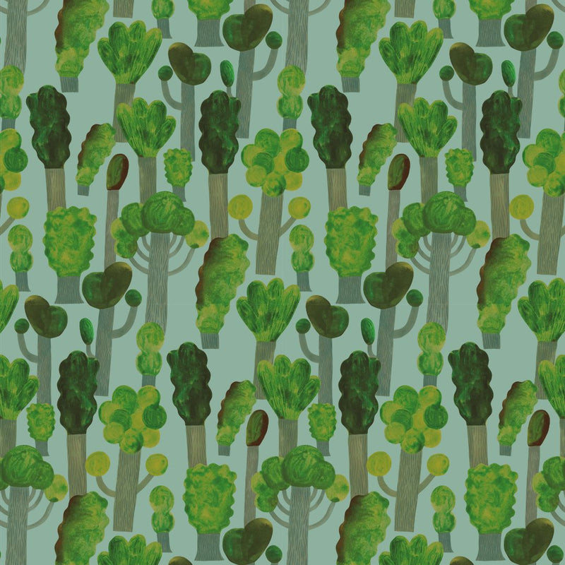 Wallpaper Meet me at the Wall - Trees - Sky Blue - Aniek Bartels