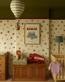 Papel pintado infantil Encuéntrame en la pared - Noche estrellada - Multicolor - Joëlle Wehkamp