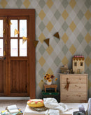 Midbec Behang - Kalas Groen-Geel/Wit