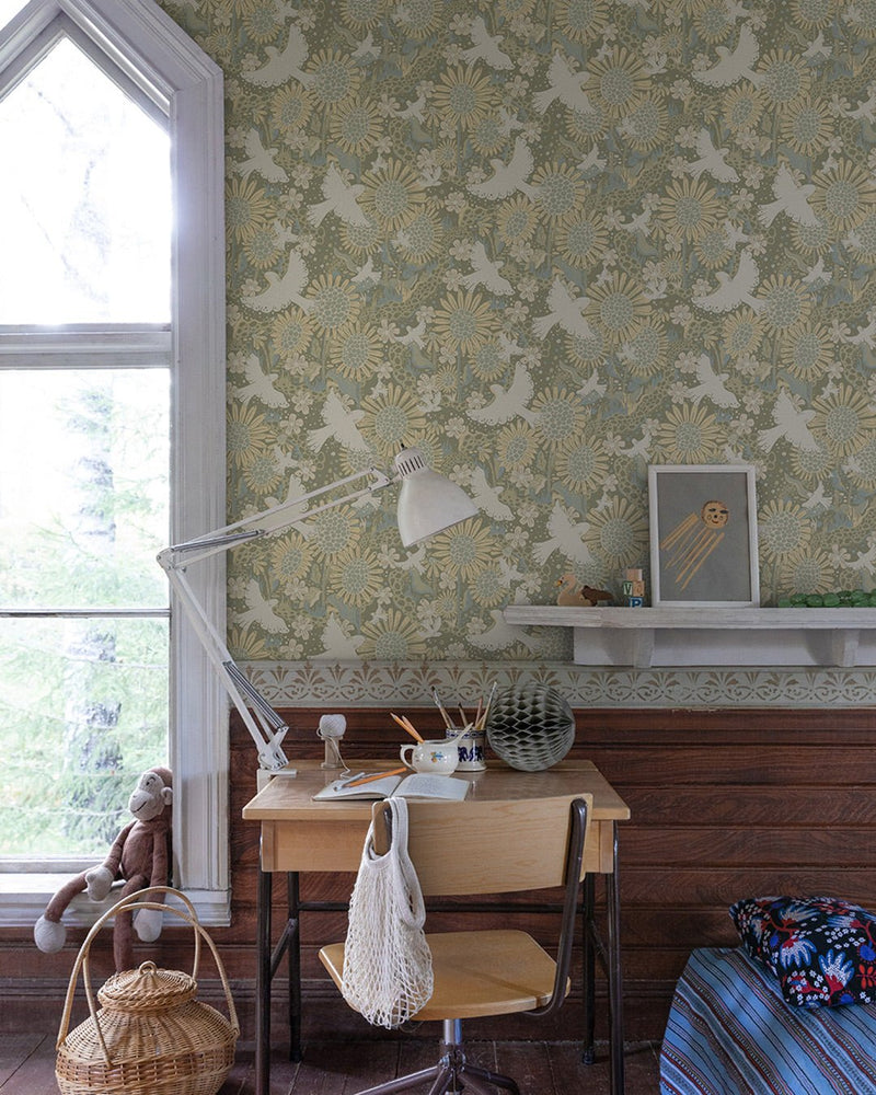 Midbec Wallpaper - Dromma - Olive Green