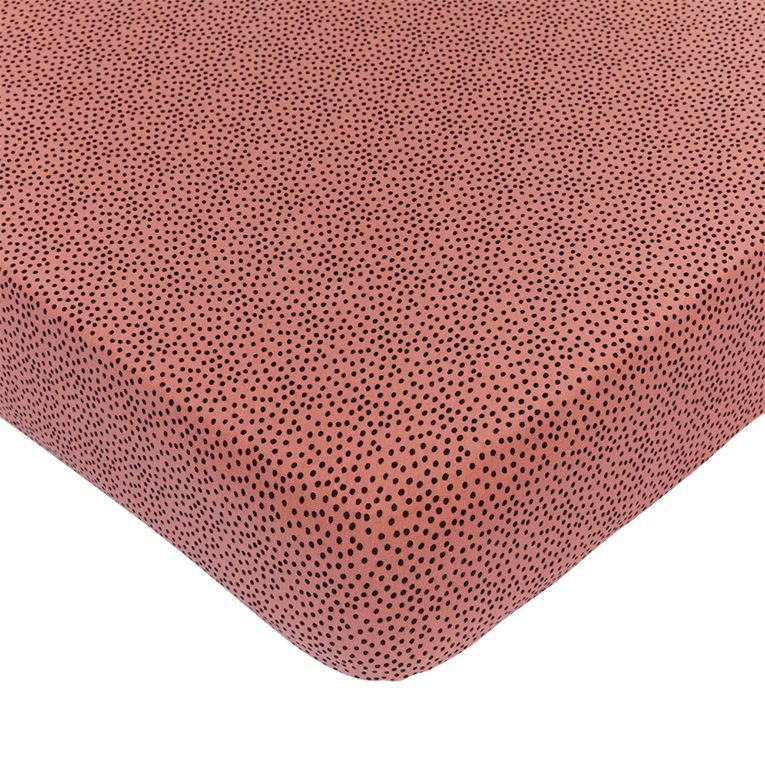 Crib Fitted Sheet Cozy Dots Redwood