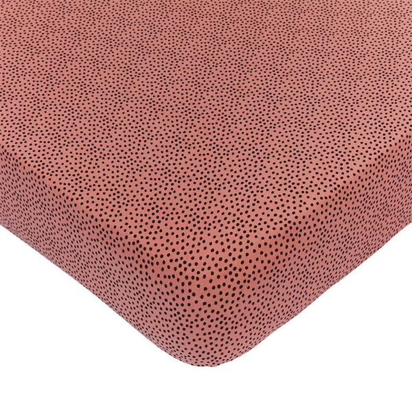 Crib Fitted Sheet Cozy Dots Redwood