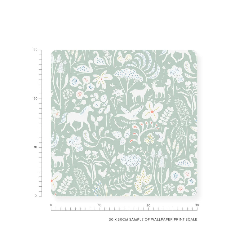 Wallpaper Minibeau - Countryside Spring Sage