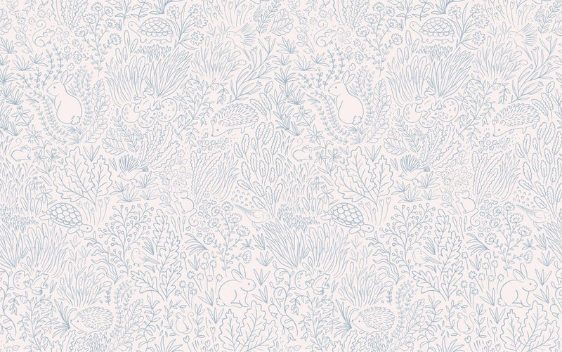 Wallpaper Minibeau - Garden Doodles Blue