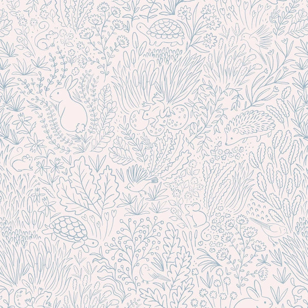 Wallpaper Minibeau - Garden Doodles Blue